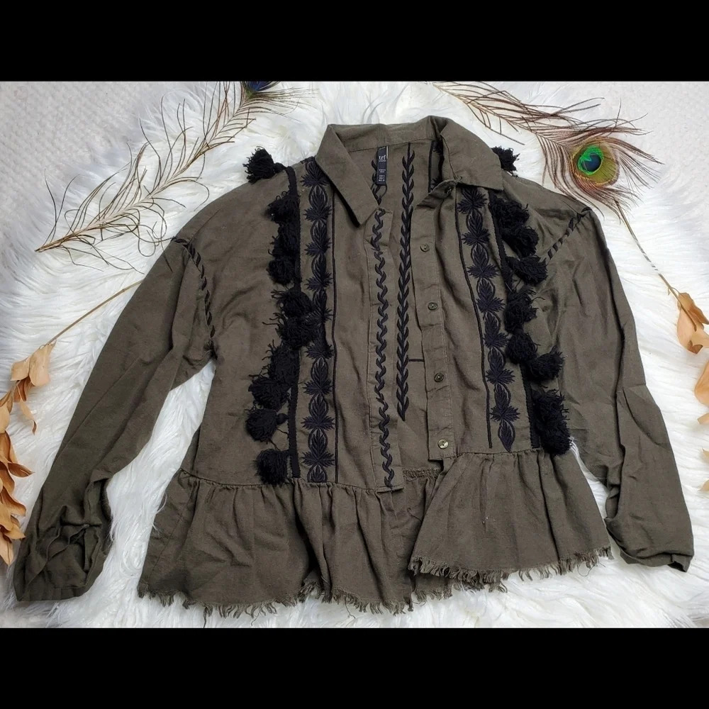 Zara TRF Embroidered Top